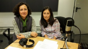 Eliana Lucián y Alejandra Galli de Biblioteca Solidaria ANEP